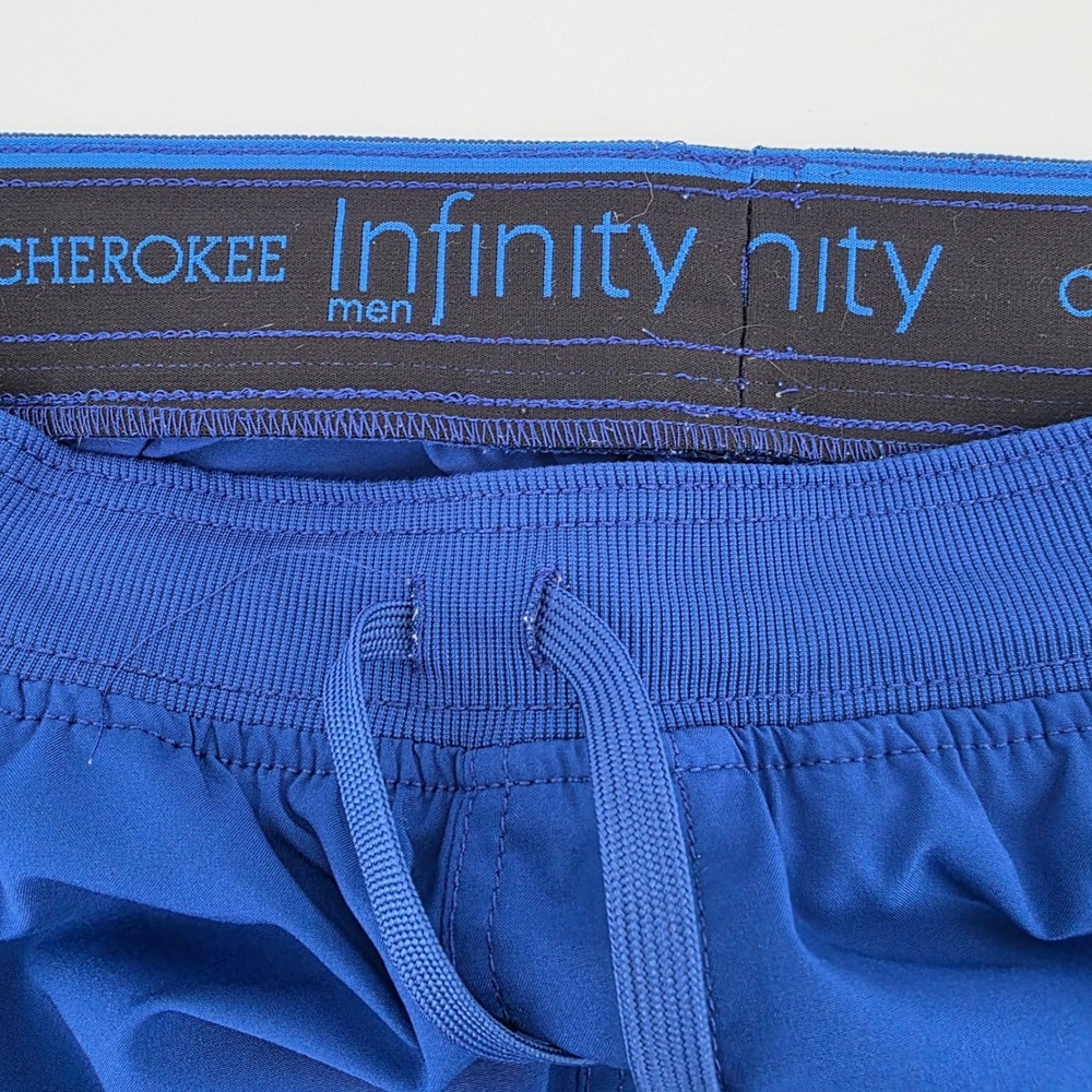 Cherokee Infinity Men Scrub Pants Galaxy Blue Jogger Tapered Leg CK004A Large